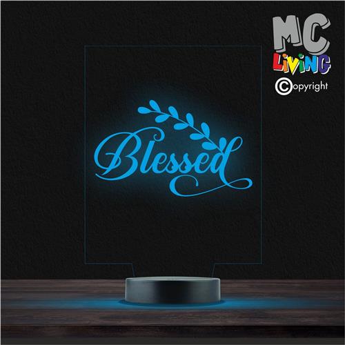 Led Lamp Met Gravering - RGB 7 Kleuren - Blessed