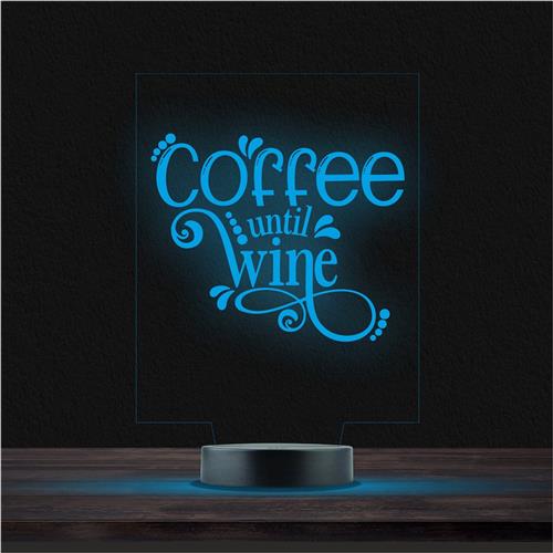 Led Lamp Met Gravering - RGB 7 Kleuren - Coffe Until Wine