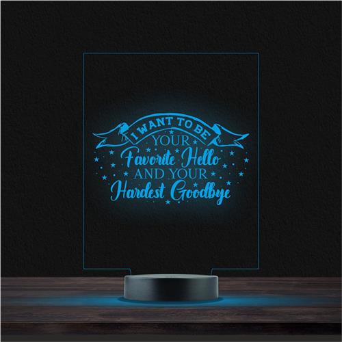 Led Lamp Met Gravering - RGB 7 Kleuren - Favorite Hello