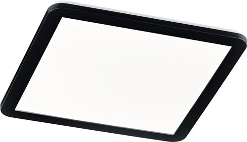 LED Plafondlamp - Trion Campill - 22W - Warm Wit 3000K - Spatwaterdicht IP44 - Dimbaar - Vierkant - Mat Zwart - Kunststof