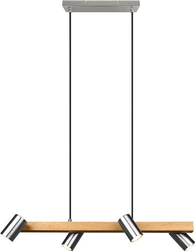 LED Hanglamp - Trion Milona - GU10 Fitting - 4-lichts - Rond - Mat Bruin/Nikkel - Aluminium