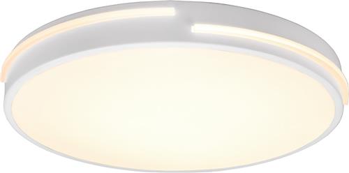 LED Plafondlamp - Plafondverlichting - Trion Tocomo - 24W - Dimbaar - Aanpasbare Kleur - Afstandsbediening - Rond - Mat Wit - Aluminium