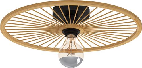 EGLO Leominster Plafondlamp - E27 - Ø 45 cm - Zwart/Hout