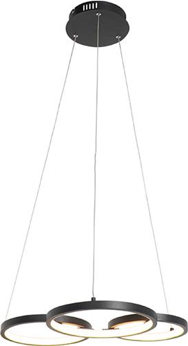 QAZQA rondas - Moderne Dimbare LED Hanglamp met Dimmer - 1 lichts - L 520 mm - Zwart - Woonkamer | Slaapkamer | Keuken