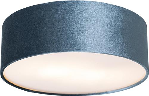 QAZQA drum - Moderne Plafondlamp - 2 lichts - Ø 30 cm - Blauw - Woonkamer | Slaapkamer | Keuken