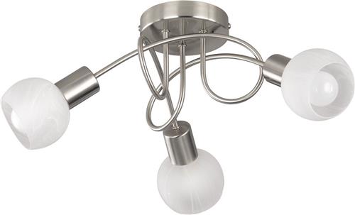 LED Plafondspots - Torna Antiniba - E14 Fitting - 3-lichts - Rond - Mat Nikkel - Aluminium