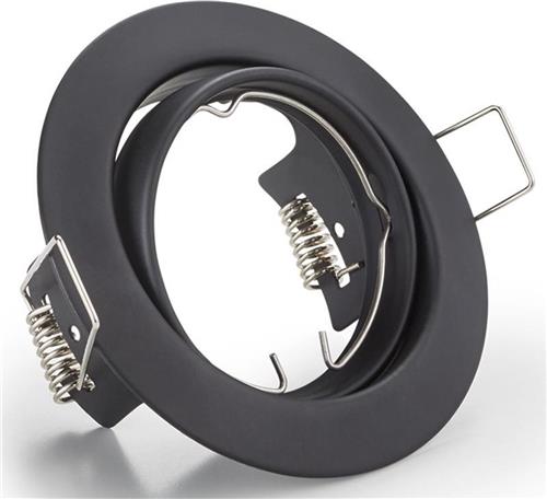 Spot Armatuur GU10 - Trion - GU10 Inbouwspot - Rond - Zwart - Aluminium - Kantelbaar Ø83mm