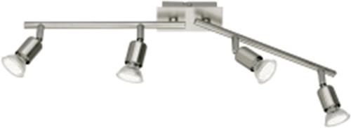 LED Plafondspot - Trion Nimo - GU10 Fitting - 12W - Warm Wit 3000K - 4-lichts - Rechthoek - Mat Nikkel - Aluminium