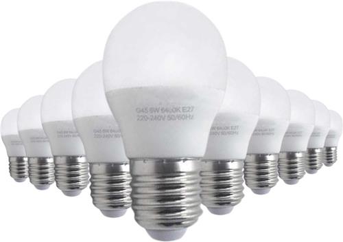 Ledlamp E27 8W 220V G45 300 ° (10 stuks) - Wit licht - Overig - Pack de 10 - Wit Neutre 4000K - 5500K - SILUMEN