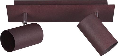 LED Plafondspot - Trion Mary - GU10 Fitting - 2-lichts - Rechthoek - Roestkleur - Aluminium