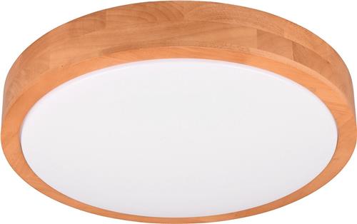 LED Plafondlamp - Trion Osea - 24W - Warm Wit 3000K - Dimbaar - Beige - Natuur Hout