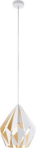 EGLO Carlton 1 Hanglamp - E27 - 1 lichts - Ø 31 cm - Wit, Goud