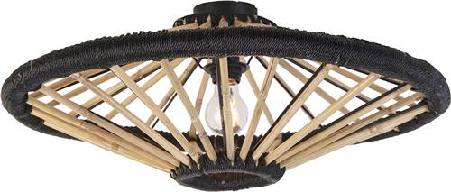 QAZQA evalin - Oosterse Plafondlamp - 1 lichts - Ø 60 cm - Zwart - Woonkamer | Slaapkamer | Keuken