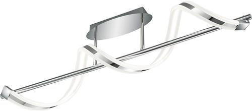 LED Plafondlamp - Plafondverlichting - Torna Syndi - 20W - Warm Wit 3000K - Dimbaar - Rechthoek - Mat Chroom - Aluminium