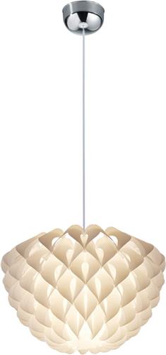 LED Hanglamp - Hangverlichting - Torna Talia - E27 Fitting - Rond - Mat Wit - Kunststof