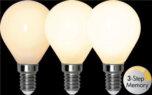 3 standen - Kogellamp - E14 - 4W - Extra Warm Wit - 2700K - Opaal