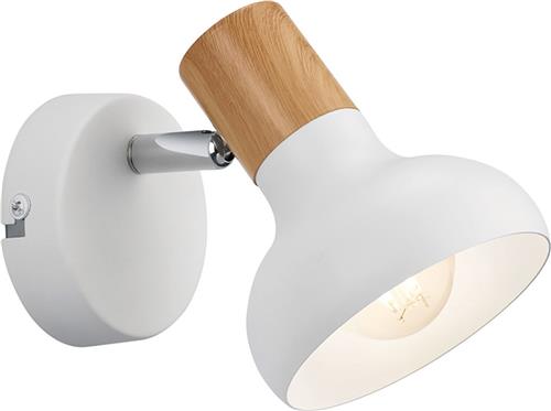 LED Wandspot - Torna Livori - E14 Fitting - 1-lichts - Rond - Mat Wit - Metaal