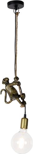 QAZQA animal monkey - Klassieke Hanglamp - 1 lichts - L 15 cm - Zwart Goud - Woonkamer | Slaapkamer | Keuken