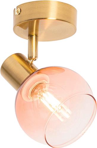 QAZQA vidro - Art Deco Plafondspot | Spotje | Opbouwspot - 1 lichts - L 10 cm - Roze - Woonkamer | Slaapkamer | Keuken