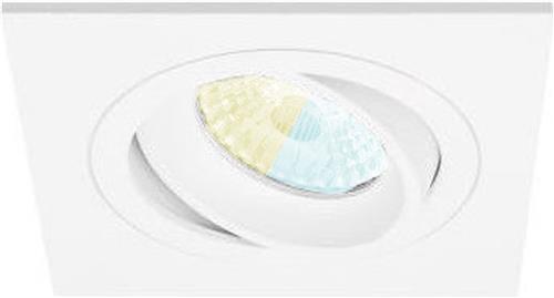 Inbouwspot Franko met Philips HUE White Ambiance - Voor binnen / woonkamer / keuken / slaapkamer - spot - Wit - vierkant - IP20 - GU10 - Buitendiameter: 93MM - boorgat: 78-86MM - min. Inbouwdiepte: 70MM