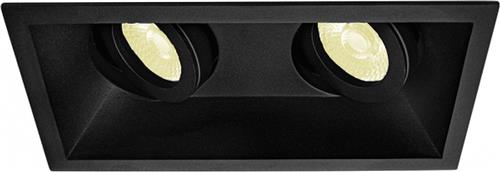 Inbouwspot Lauren met Philips HUE White - inbouwspot - Zwart - dubbele verdiepte spot - Voor binnen / woonkamer / keuken / slaapkamer - IP20 - GU10 - Buitendiameter: Dubbele spot - boorgat: Vierkante uitsparing - min. Inbouwdiepte: 90MM