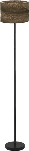 LEDVANCE vloerlamp Decor Karton Cilinder bruin van golfkarton, E27, 1600 mm hoogte , lampenkap van gerecycled materiaal, duurzaam dankzij vervangbare lichtbron, eenvoudig te installeren