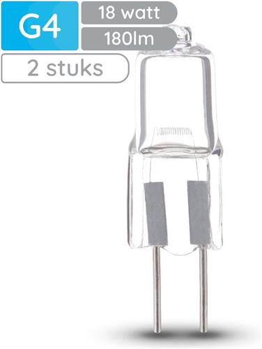 Modee Halogeen Lamp G4 - 18W 2700K 180 LM 12V - Halogeen Lamp insteek - Warm Wit - 2 stuks
