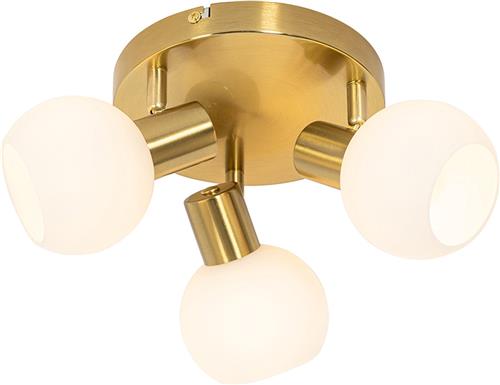 QAZQA anouk - Art Deco Plafondspot | Spotje | Opbouwspot - 3 lichts - Ø 35 cm - Goud - Woonkamer | Slaapkamer | Keuken