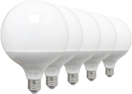 E27 LED-lamp 18W 220V G95 300 ° (5 stuks) - Koel wit licht - Overig - Pack de 5 - Wit Froid 6000K - 8000K - SILUMEN