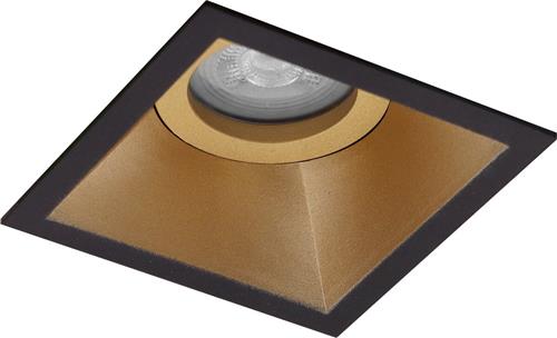 Spot Armatuur GU10 - Proma Zano Pro - GU10 Inbouwspot - Vierkant - Zwart/Goud - Aluminium - Kantelbaar - 93mm