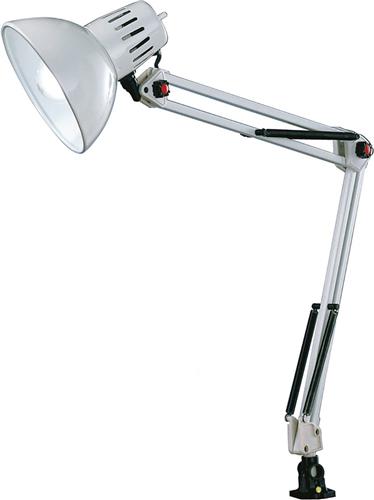 LED Klemlamp - Trion Tajin - E27 Fitting - Glans Wit - Aluminium