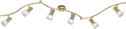 LED Plafondspot - Trion Levino - E14 Fitting - Warm Wit 3000K - 6-lichts - Rechthoek - Mat Goud - Aluminium