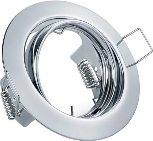 Spot Armatuur GU10 - Trion - GU10 Inbouwspot - Rond - Chroom - Aluminium - Kantelbaar Ø83mm