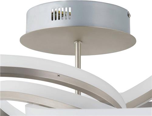 Lindby - LED plafondlamp- met dimmer - 1licht - ijzer, aluminium, kunststof - H: 28.2 cm - mat nikkel, wit - Inclusief lichtbron