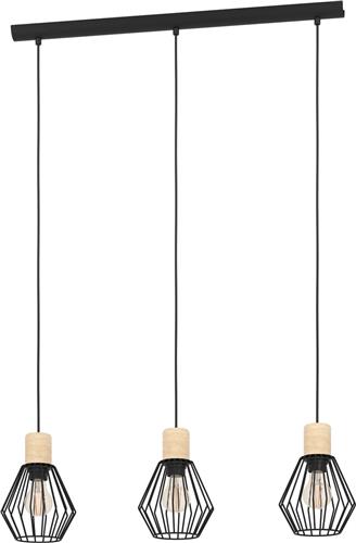 EGLO Palmorla - Hanglamp - E27 - 76 cm - Zwart/Bruin
