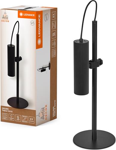 LEDVANCE DECOR Wandleuchte Drums aus schwarzem Metall und Gips, mit 2 GU10 Steckfassungen, sorgt für moderne Beleuchtung nach oben und unten (Updown), minimalistischer Stil passend für jeden Raum.