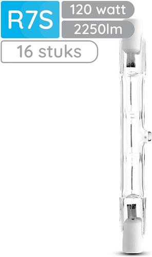 Modee Halogeenlamp R7s - 120W 2700K 2250 LM 230V - Staaflamp - 78mm - Warm Wit - 16 stuks