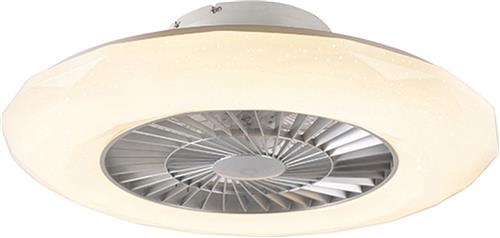 QAZQA clima - Dimbare LED Plafondventilator met Verlichting | Lamp en Afstandsbediening - 1 lichts - Ø 59 cm - Wit - Slaapkamer