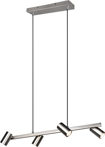 LED Hanglamp - Trion Milona - GU10 Fitting - 4-lichts - Rond - Mat Nikkel - Aluminium