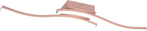 LED Plafondlamp - Plafondverlichting - Trion Ritonu - 10W - Natuurlijk Wit 4000K - Dimbaar - Rechthoek - Mat Roségoud - Aluminium