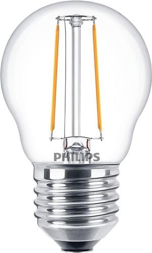 Philips E27 kogellamp lichtbron - Warm wit licht - 2W