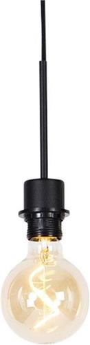 QAZQA combi - Moderne Minimalistische hanglamp - 1 lichts - Ø 10 cm - Zwart - Woonkamer | Slaapkamer | Keuken