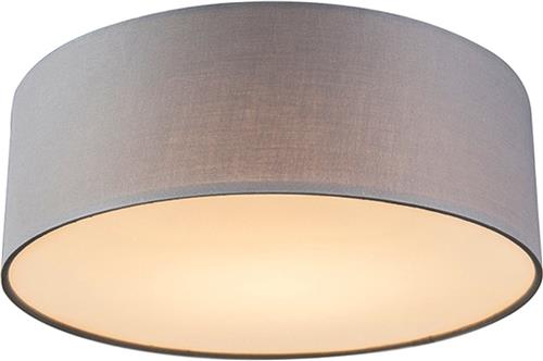 QAZQA drum led - Moderne LED Plafondlamp - 1 lichts - Ø 300 mm - Grijs - Woonkamer | Slaapkamer | Keuken