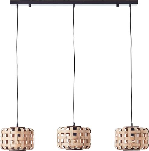 Brilliant Woodline - Hanglamp - E27 max 3x60W - Natuur/Zwart