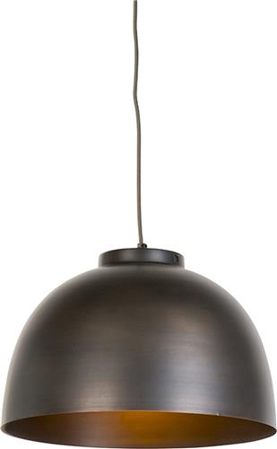 QAZQA hoodi - Industriele Hanglamp - 1 lichts - Ø 400 mm - Bruin - Industrieel - Woonkamer | Slaapkamer | Keuken