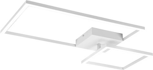 LED Plafondlamp - Plafondverlichting - Torna Pado - 25W - Warm Wit 3000K - Dimbaar - Rechthoek - Mat Wit - Aluminium