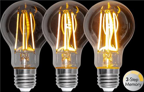 3 standen - Standaard bol - E27 - 3.9W - Super Warm Wit - 2200K - Dimbaar