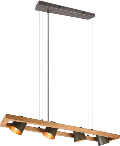 LED Hanglamp - Torna Bimm - E14 Fitting - 4-lichts - Rechthoek - Antiek Nikkel - Aluminium