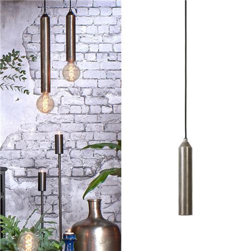 Light & Living Dami Pendel Hanglamp - Ruw Nikkel - Ø5x27cm