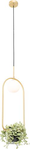 QAZQA isabella - Art Deco Hanglamp - 1 lichts - L 25 cm - Goud/messing - Woonkamer | Slaapkamer | Keuken